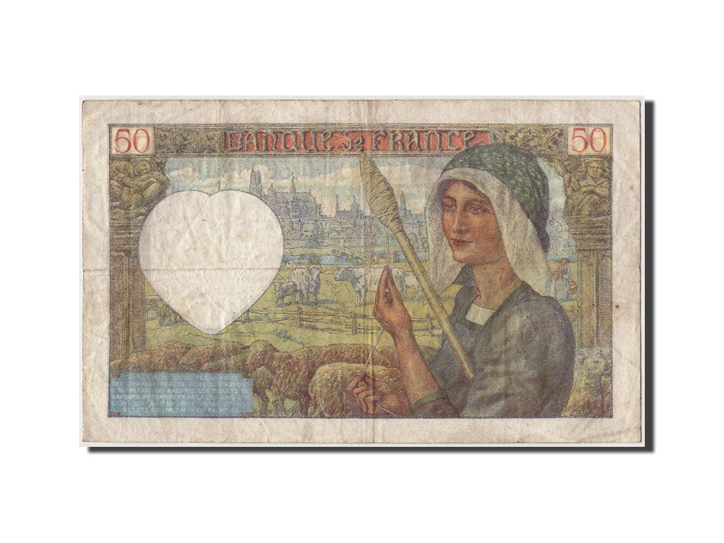 Banknote, France, 50 Francs, 50 F 1940-1942 ''Jacques Coeur'', 1941, 1941-10-02