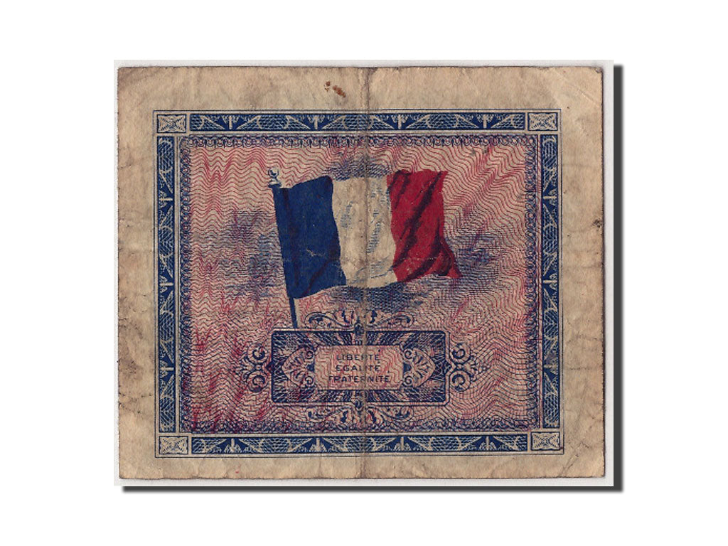 Francia, 2 Francs, 1944 Flag/France, 1944, KM:114b, Undated, B+, Fayette:VF16.2