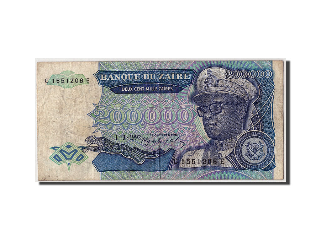 Billet, Zaïre, 200,000 Zaïres, 1992, 1992-03-01, KM:42a, TB