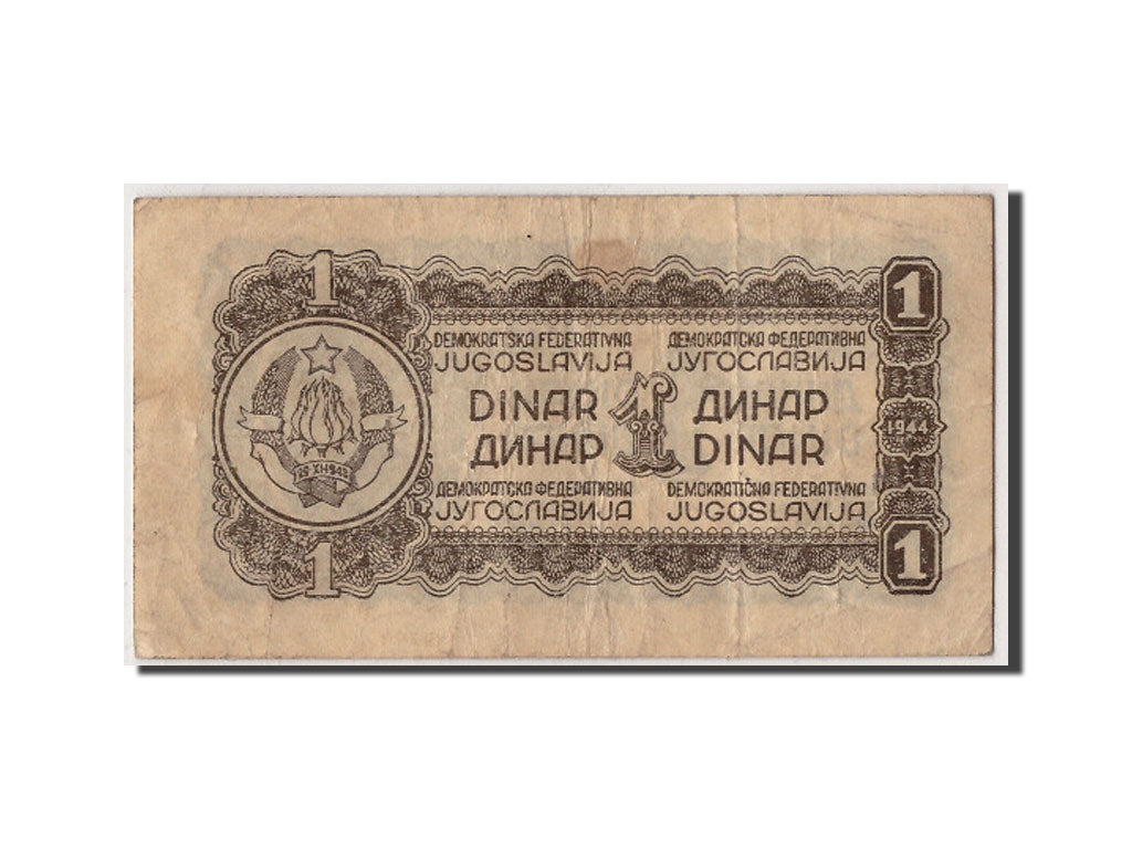 Jugoslawien, 1 Dinar, 1944, KM:48b, VF(20-25)