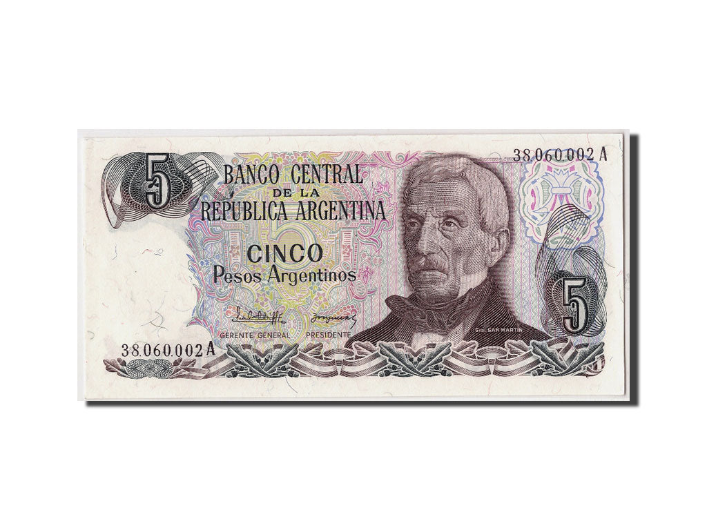 Banknot, Argentina, 5 Pesos Argentinos, Undated (1983-84), Undated, KM:312a