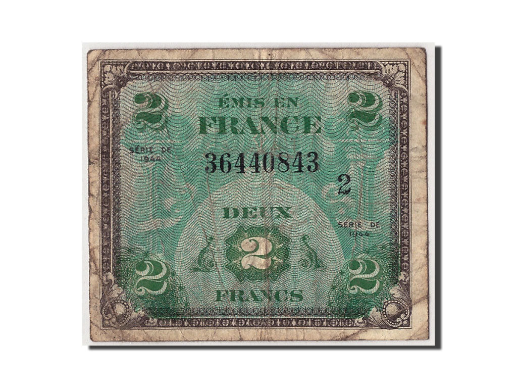 Banknote, France, 2 Francs, 1944 Flag/France, 1944, Undated, F(12-15)