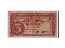 Geldschein, Tschechoslowakei, 5 Korun, undated (1945), Undated, KM:59a, SGE+