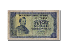 Banknote, Czechoslovakia, 20 Korun, undated (1945), Undated, KM:61a, VF(20-25)
