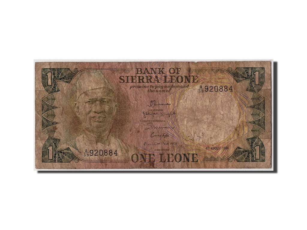 Sierra Leone, 1 Leone, 1984, KM:5e, 1984-08-04, VG(8-10)