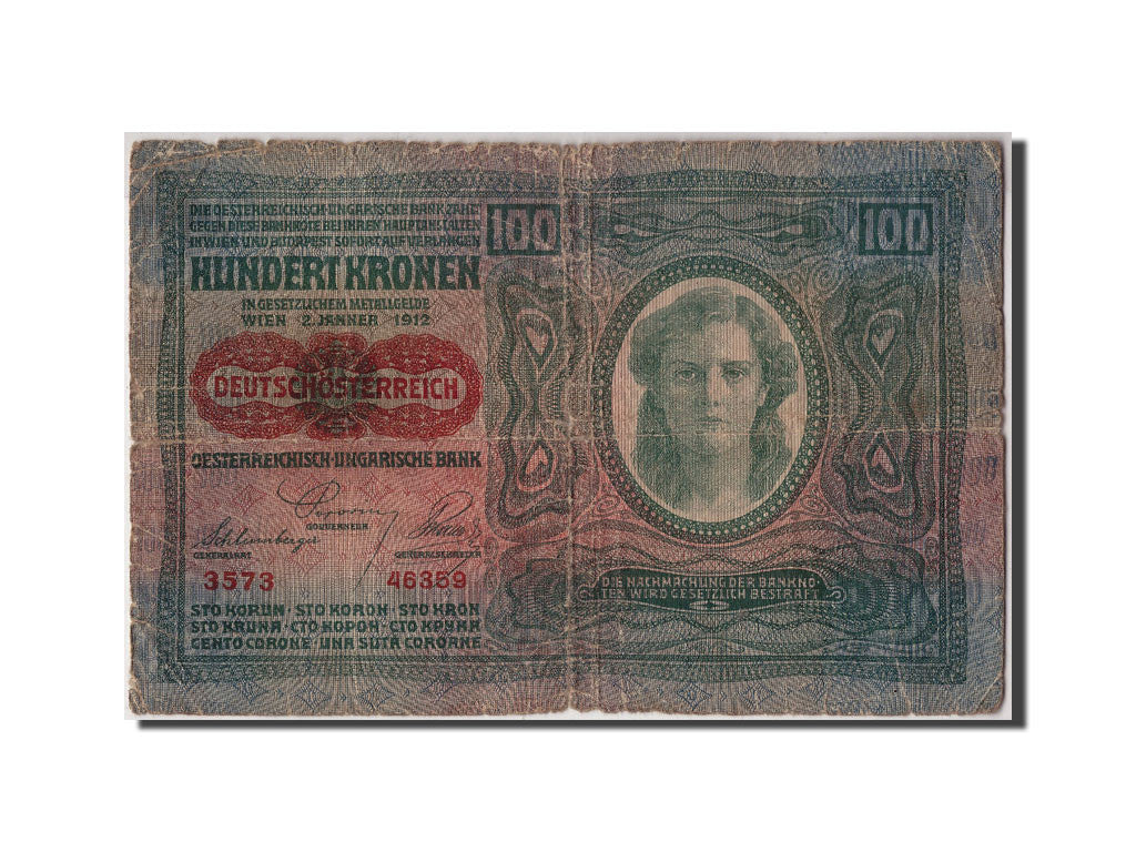 Banknote, Austria, 100 Kronen, Undated (1919), 1922-01-02, KM:56, VG(8-10)