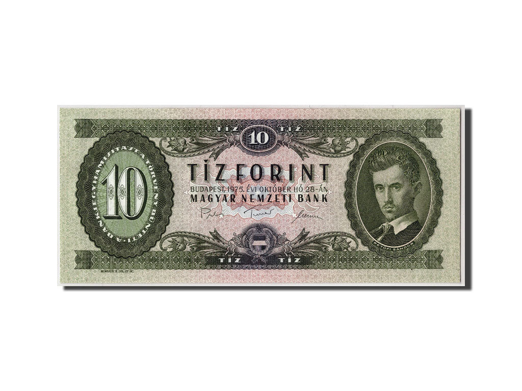Hungary, 10 Forint, 1975, 1975-10-28, KM:168e, UNC(65-70)