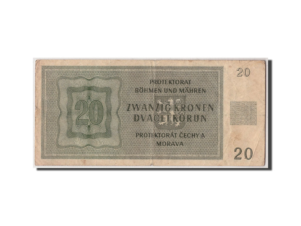 Bohemia and Moravia, 20 Korun, 1944, KM:9a, 1944-01-24, VF(20-25)