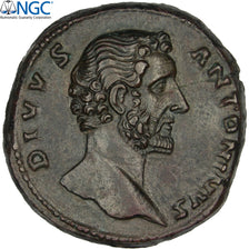 Munten, Antoninus Pius, Sestertius, Roma, Gegradeerd, NGC, AU, PR, Bronze