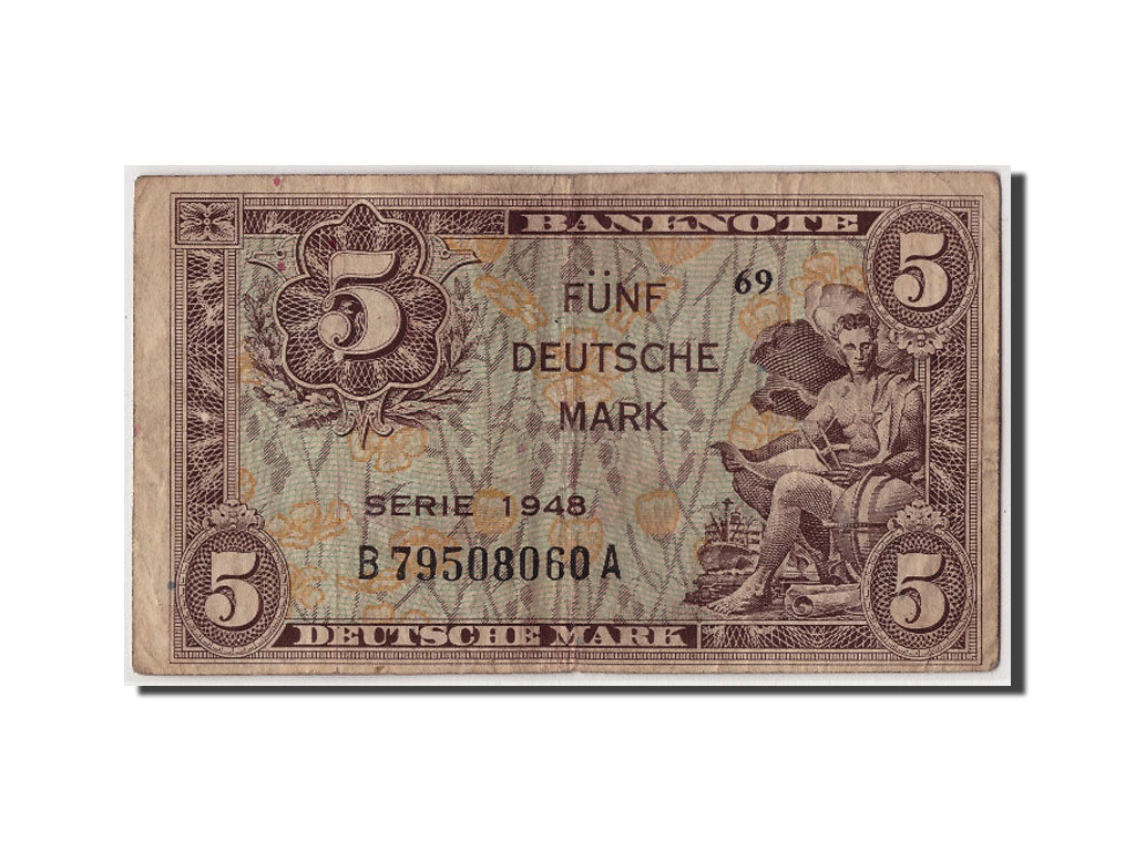 Banknote, GERMANY - FEDERAL REPUBLIC, 5 Deutsche Mark, 1948, Undated, KM:4a