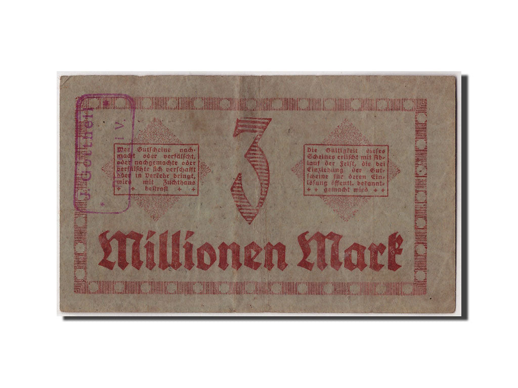 Banknote, Germany, 3 Millionen Mark, 1923, 1923-08-20, KM:S1323B, VF(20-25)