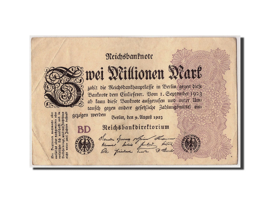 Banknote, Germany, 2 Millionen Mark, 1923, 1923-08-09, KM:104b, VF(30-35)