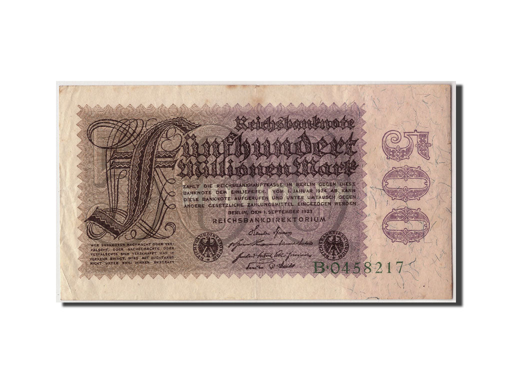 Banknote, Germany, 500 Millionen Mark, 1923, 1923-09-01, KM:110a, VF(30-35)