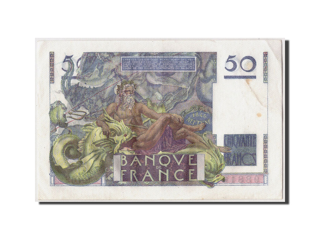 Banknote, France, 50 Francs, 50 F 1946-1951 ''Le Verrier'', 1950, 1950-08-24