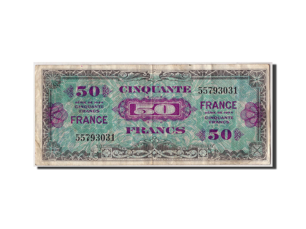France, 50 Francs 1945 Verso France, 1945, KM:122a,VF(20-25)