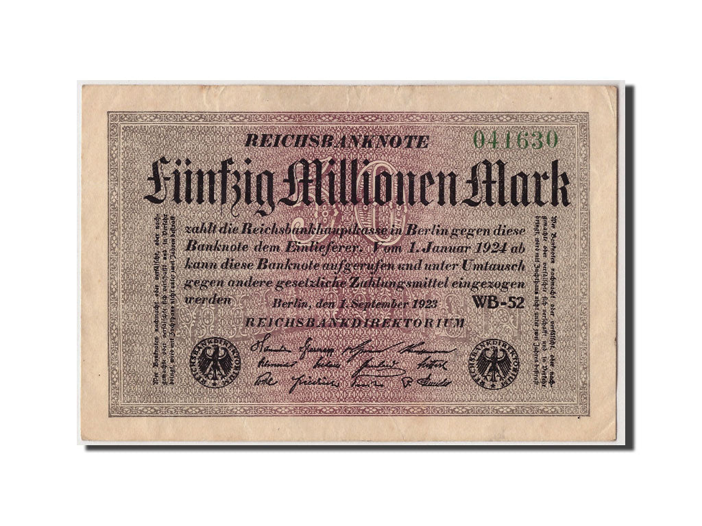 Banknote, Germany, 50 Millionen Mark, 1923, 1923-09-01, KM:109b, AU(50-53)