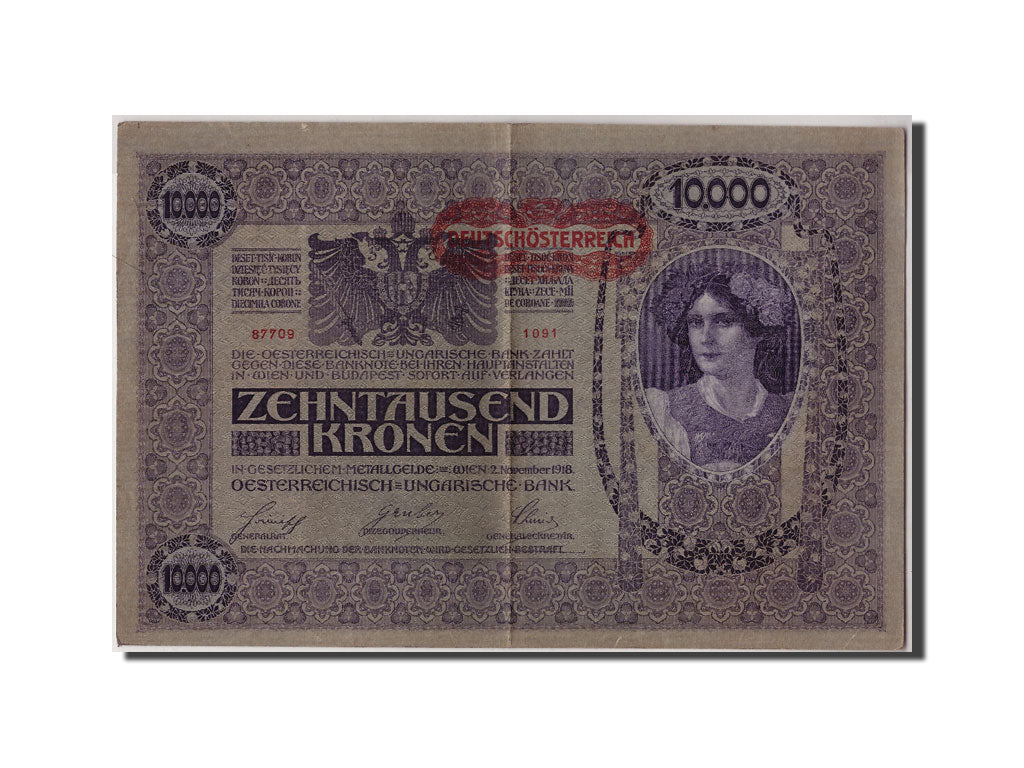 Geldschein, Österreich, 10,000 Kronen, Undated (1919), 1918-11-02, KM:65, S+