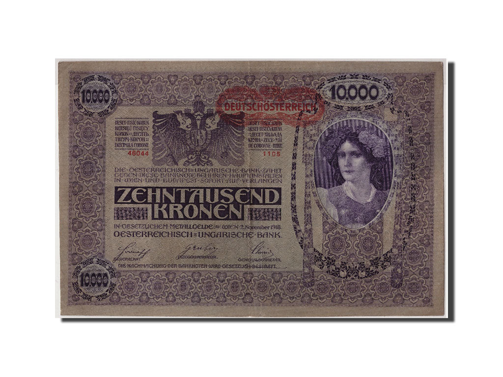 Billet, Autriche, 10,000 Kronen, Undated (1919), 1918-11-02, KM:65, TB