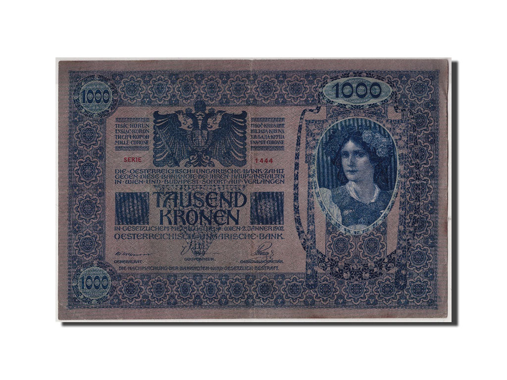 Banknote, Austria, 1000 Kronen, Undated (1919), 1902-01-02, KM:59, VF(30-35)