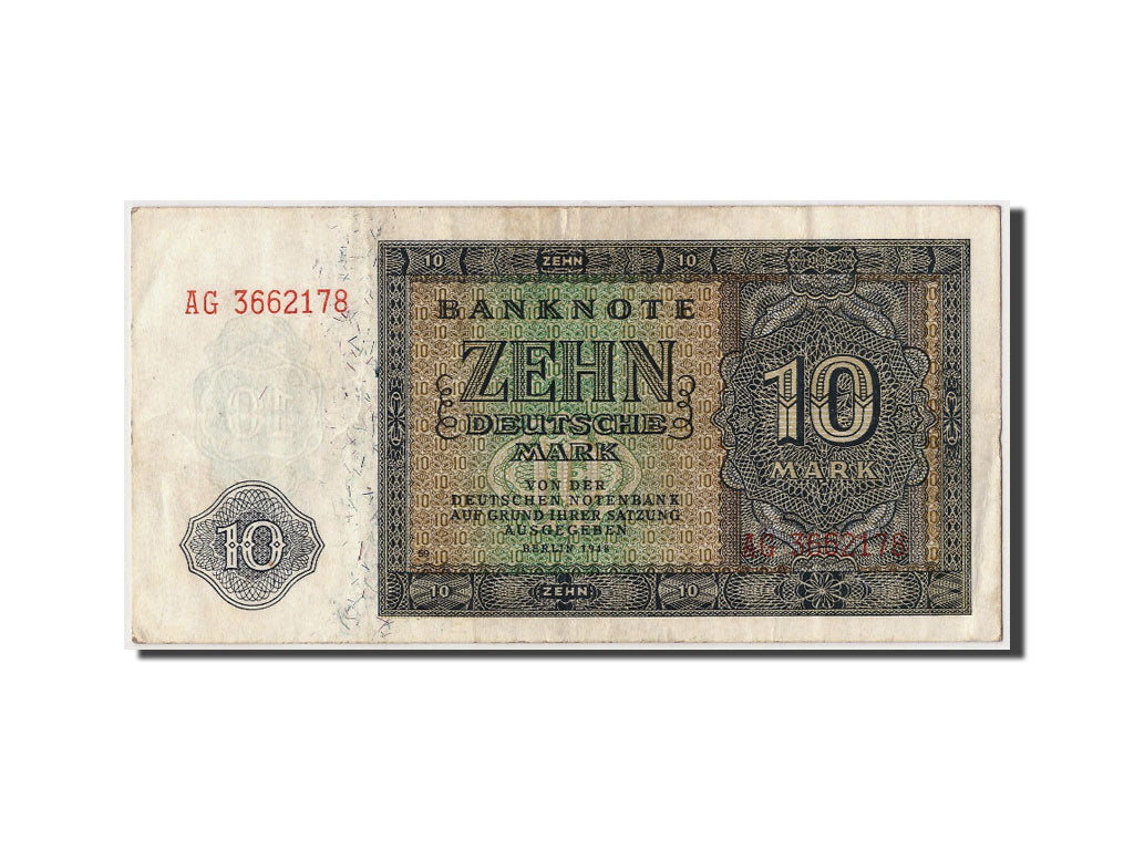 Germany - Democratic Republic,10 Deutsche Mark,1948,KM:12b,Undated,VF(30-35)
