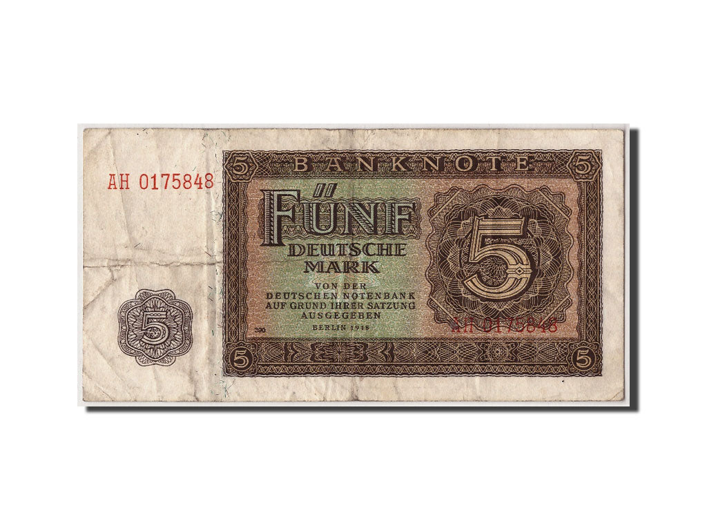 Germany - Democratic Republic, 5 Deutsche Mark, 1948, KM:11b, Undated, VF(20-25)