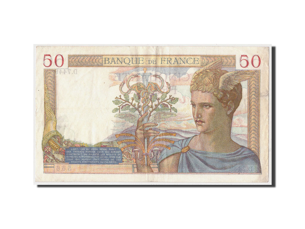 Banknote, France, 50 Francs, 50 F 1934-1940 ''Cérès'', 1938, 1938-01-13