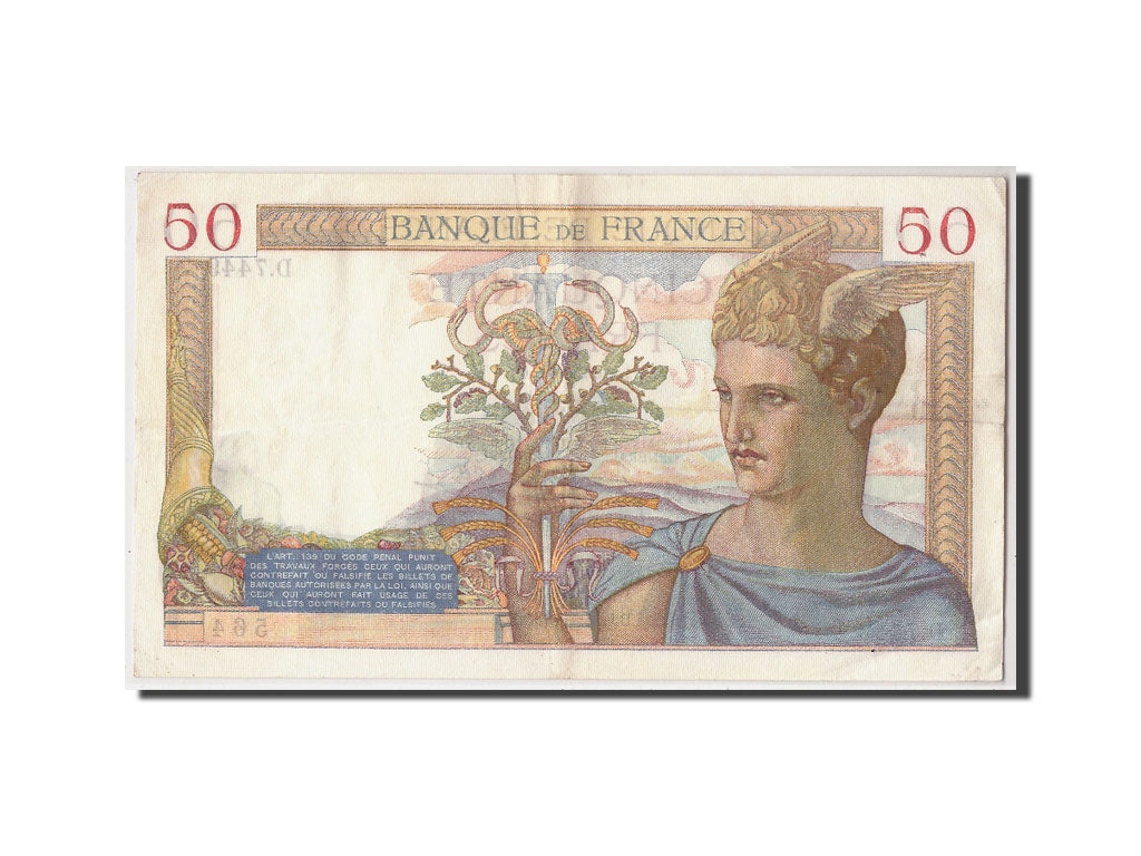 Geldschein, Frankreich, 50 Francs, 50 F 1934-1940 ''Cérès'', 1938, 1938-01-13