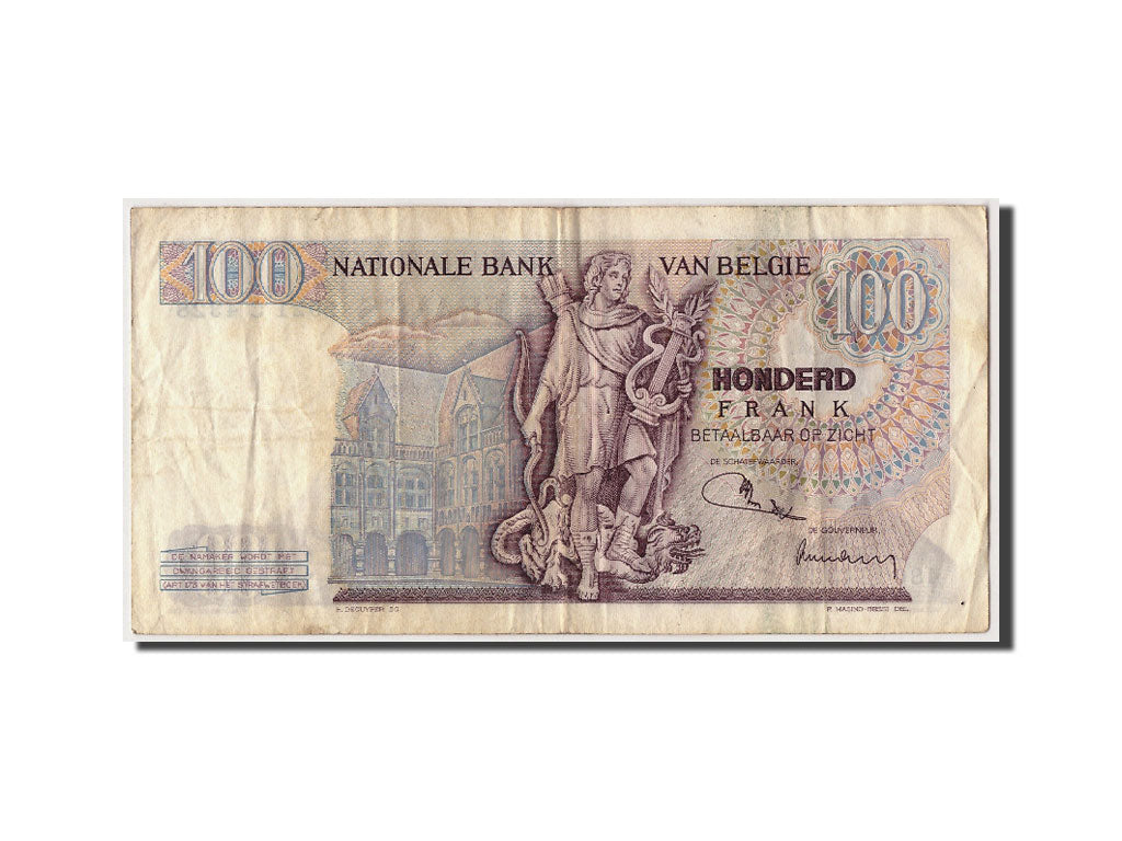Banknote, Belgium, 100 Francs, 1972, 1972-06-13, KM:134b, VF(20-25)