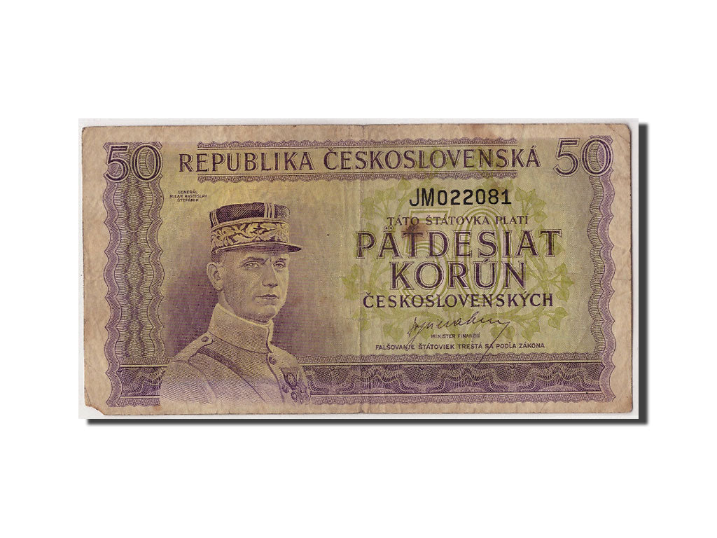 Czechoslovakia, 50 Korun, undated (1945), KM:62a, F(12-15)