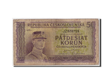 Banknote, Czechoslovakia, 50 Korun, undated (1945), Undated, KM:62a, VF(20-25)
