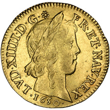 FRANCE, Louis d'or à la mèche longue, Louis D'or, 1650, Paris, KM #157.1, AU(...