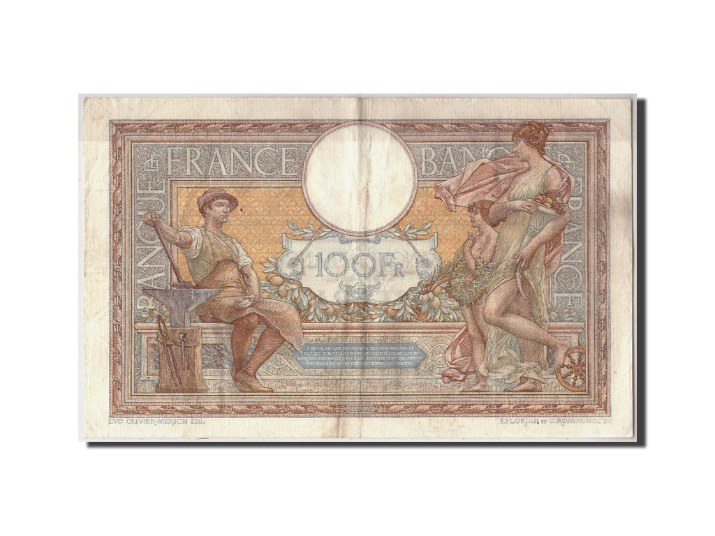 Banknote, France, 100 Francs, 100 F 1908-1939 ''Luc Olivier Merson'', 1928