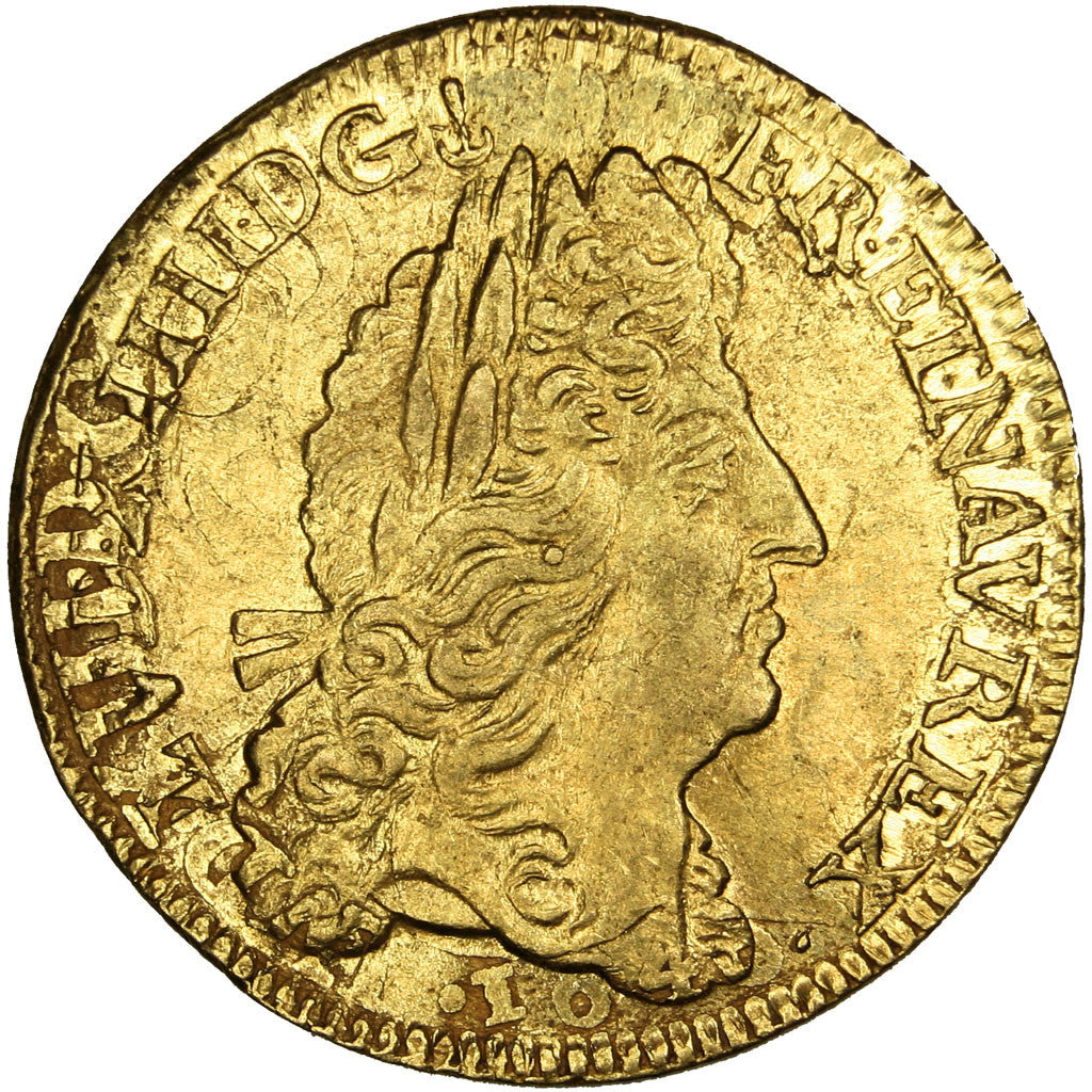 FRANCE, Louis d'or à l'écu, Louis D'or, 1690, Metz, KM #278.21, AU(55-58), Gold,
