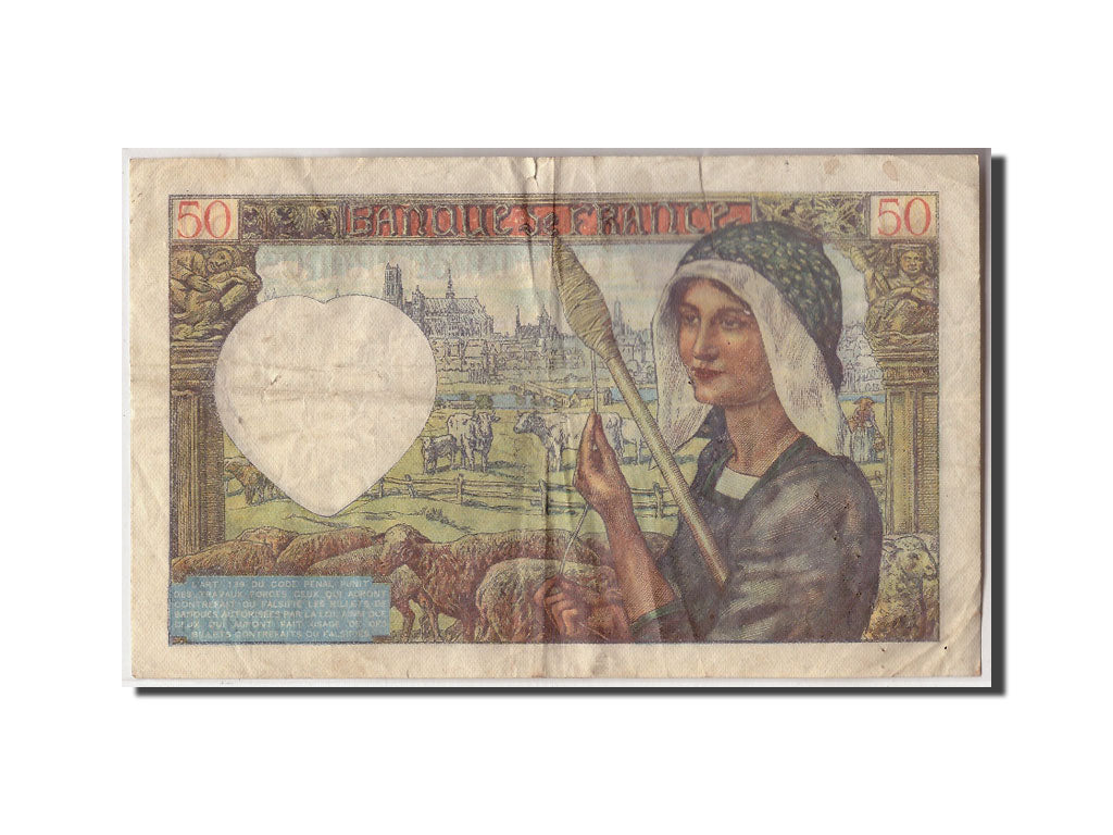 Biljet, Frankrijk, 50 Francs, 50 F 1940-1942 ''Jacques Coeur'', 1941
