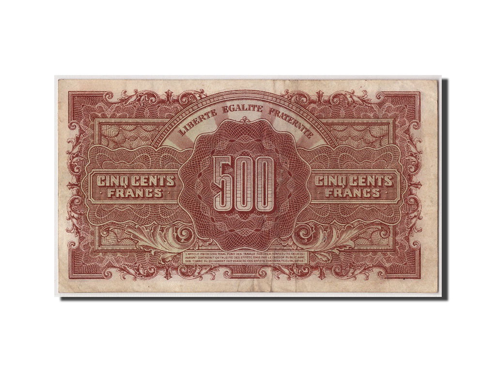 France, 500 Francs, 1943-1945 Marianne, undated (1945), KM:106, EF(40-45)