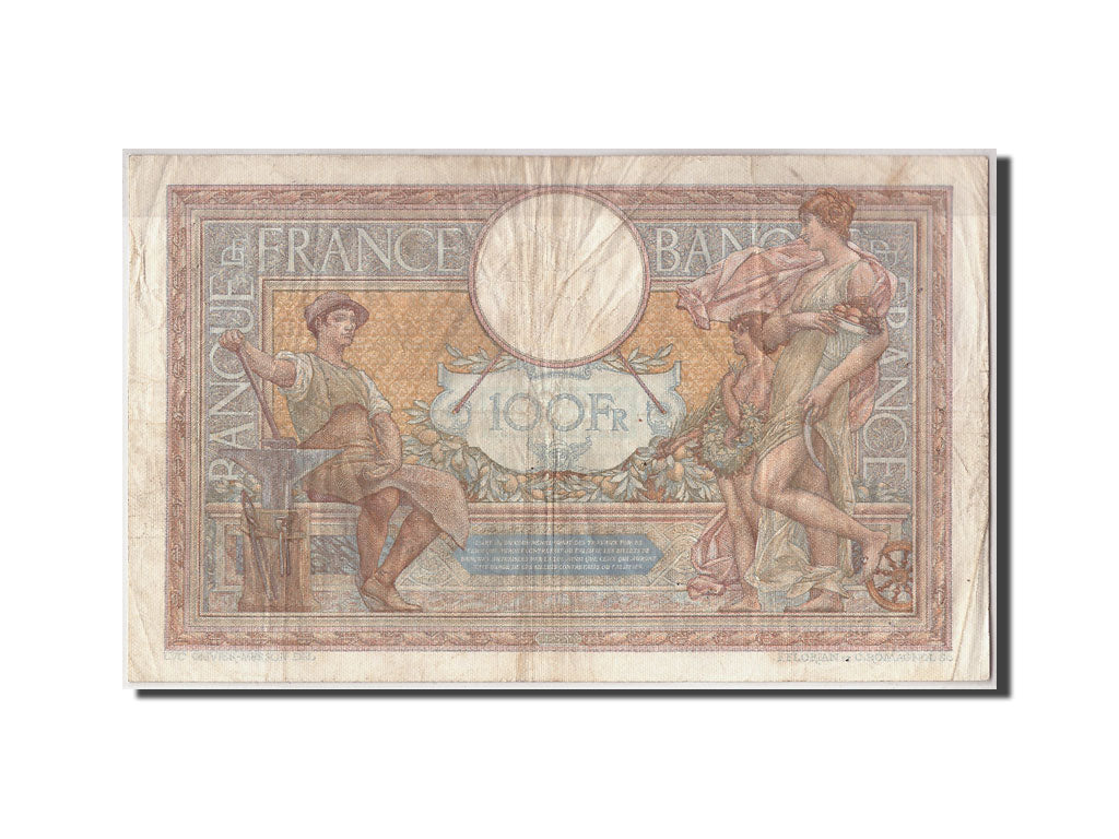 Biljet, Frankrijk, 100 Francs, 100 F 1908-1939 ''Luc Olivier Merson'', 1939