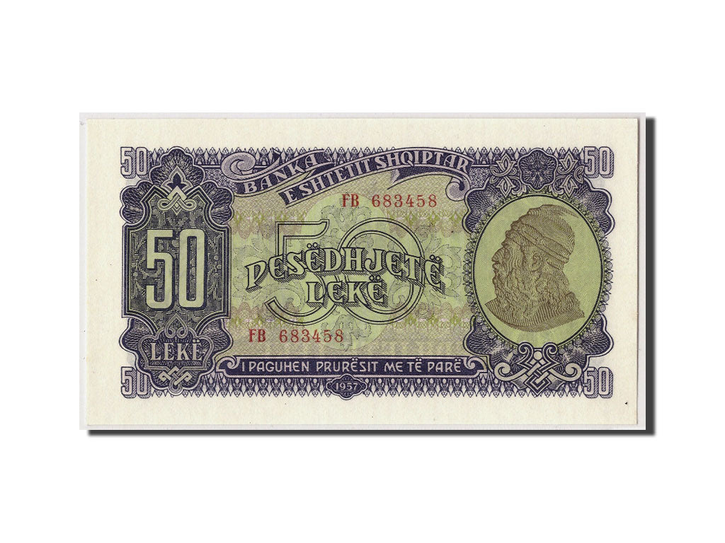 Albania, 50 Lekë, 1957, KM:29a, Undatiert, UNC(65-70)