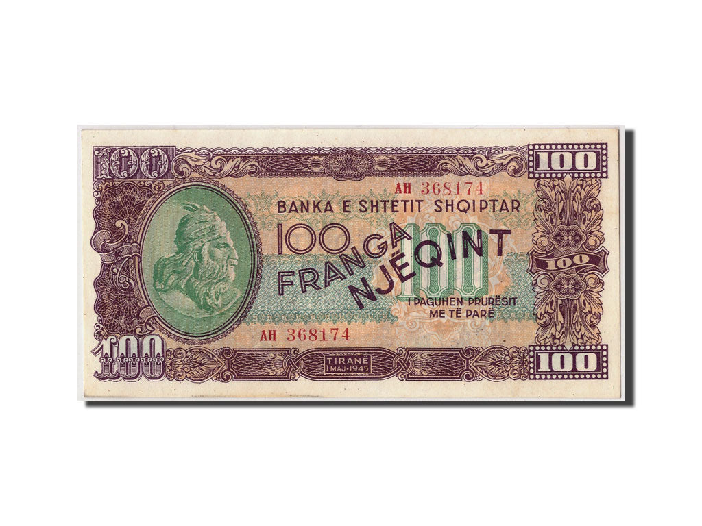 Albania, 100 Franga, 1945, KM:17, 1945-05-01, UNC(63)