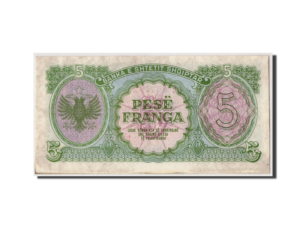 Albania, 5 Franga, 1945, KM:15, 1945-05-01, UNC(63)
