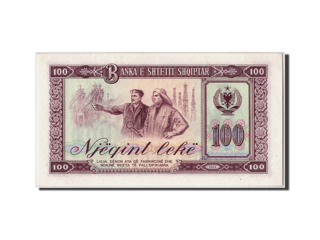 Billet, Albania, 100 Lekë, 1964, Undated, KM:39a, SPL