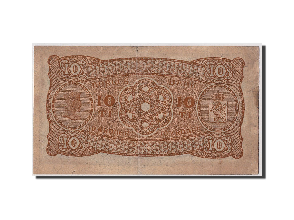 Norwegen, 10 Kroner, 1942, KM:8c, Undatiert, VF(30-35)