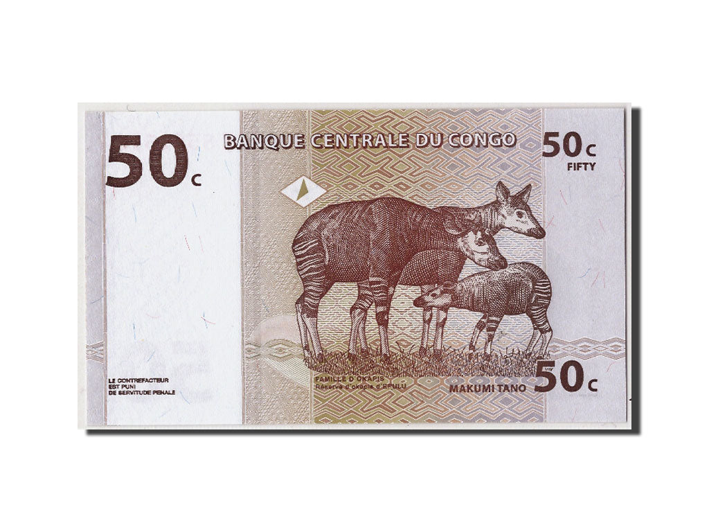 Banknote, Congo Democratic Republic, 50 Centimes, 1997, 1997-11-01, KM:84a