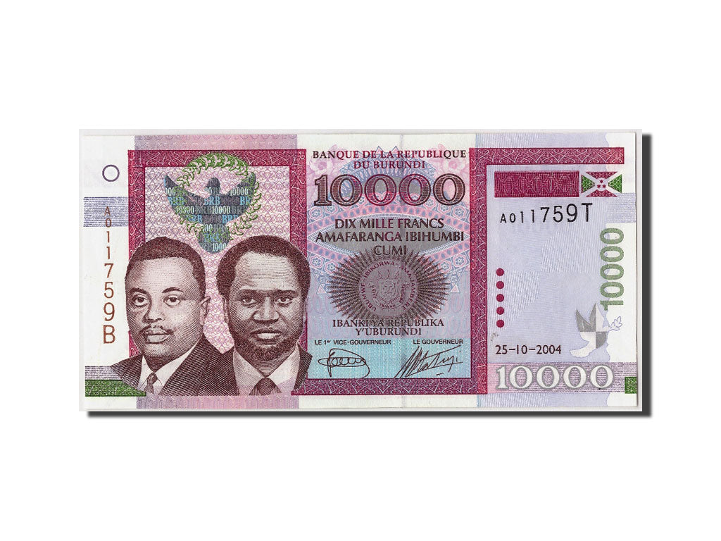 Banknote, Burundi, 10,000 Francs, 2004, 2004-10-25, KM:43a, UNC(65-70)