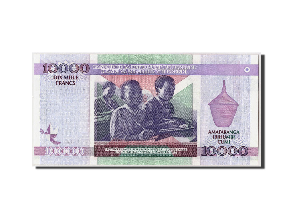 Banknote, Burundi, 10,000 Francs, 2004, 2004-10-25, KM:43a, UNC(65-70)