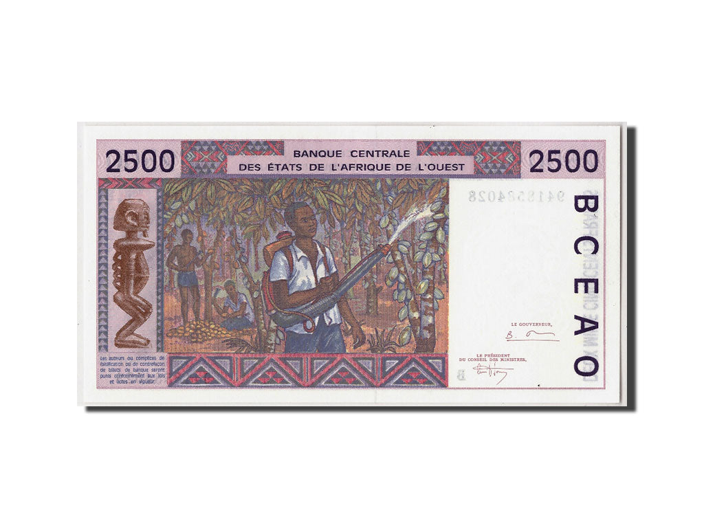 West African States, Benin, 2500 Francs, 1994, KM:212Bc, Undated, UNC(65-70)