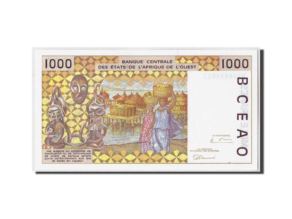 Etats de l'Afrique de l'Ouest,Burkina Faso,1000 Francs,1997,non daté, KM:311Ch, 