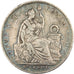 PERU, 1/5 Sol, 1900, Lima, KM #205.2, AU(50-53), Silver, 23.5, 4.94