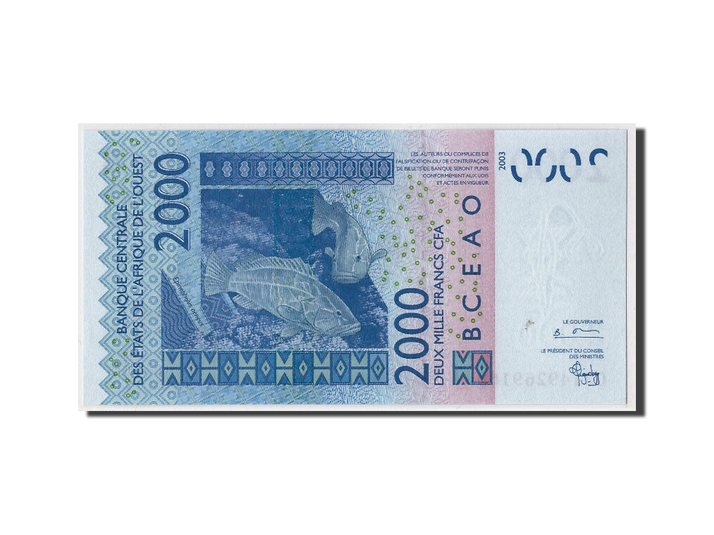 Banconote, Stati dell'Africa occidentale, 2000 Francs, 2003, KM:216Ba, Undated