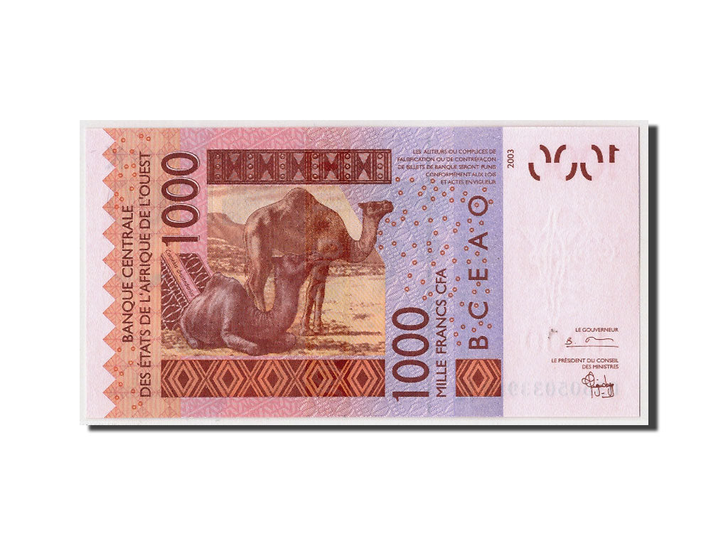 Banknote, West African States, 1000 Francs, 2003, Undated, KM:715Ka, UNC(65-70)