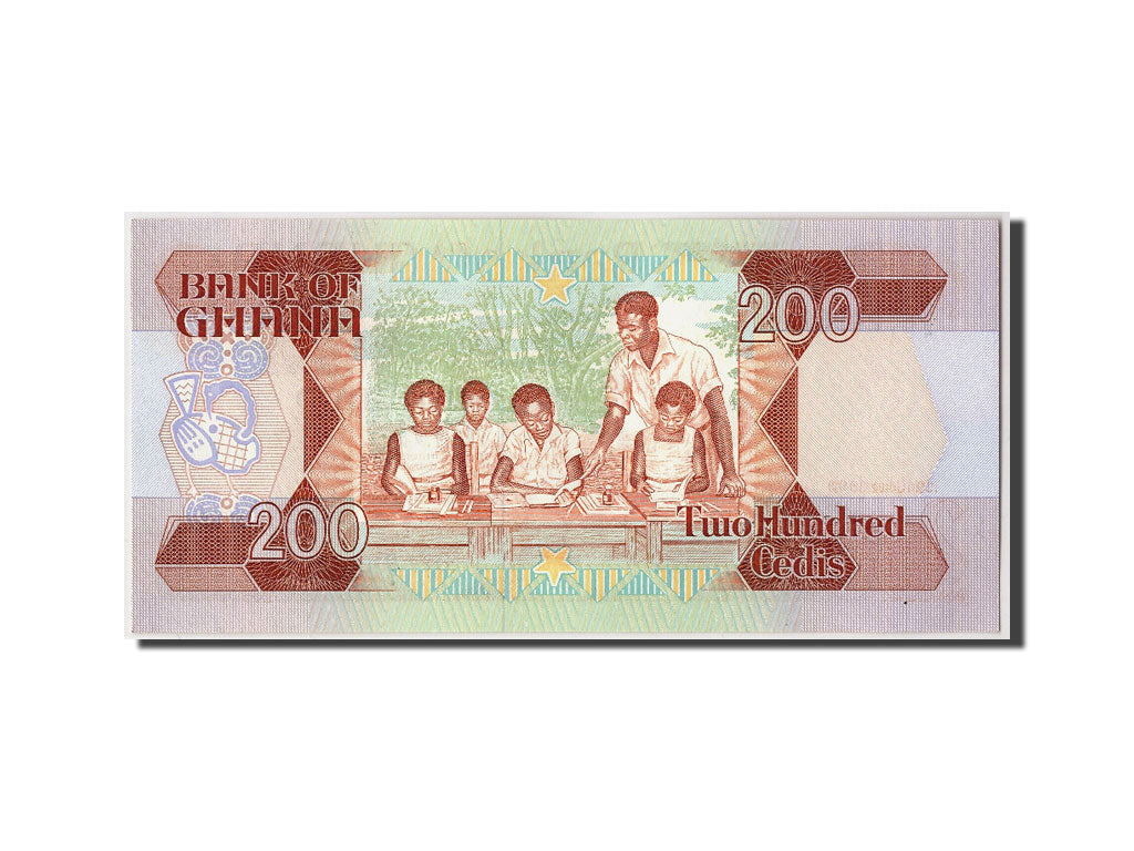 Ghana, 200 Cedis, 1990, KM:27b, 1990-07-19, FDS